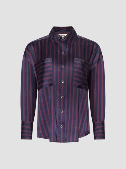 L'AGENCE Women's Eliora Relaxed Blouse - Midnight Deep Sangria