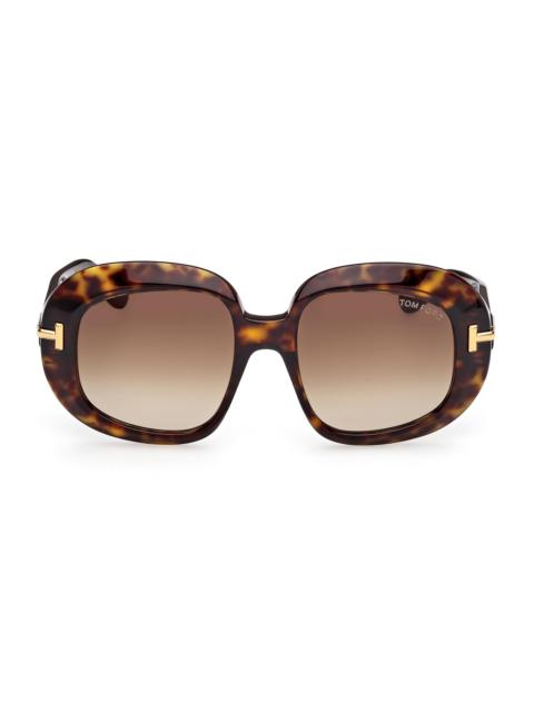 TOM FORD Women's ICON 53MM Round Sunglasses - Dark Brown