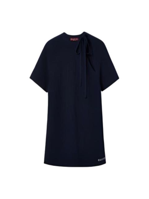 GUCCI (WMNS) Gucci Chunky Rib Cotton Dress 'Dark Blue' 786470-XKD2S-4003