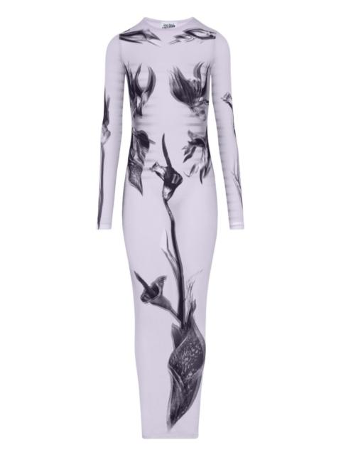 Jean Paul Gaultier long-sleeved printed maxi dress