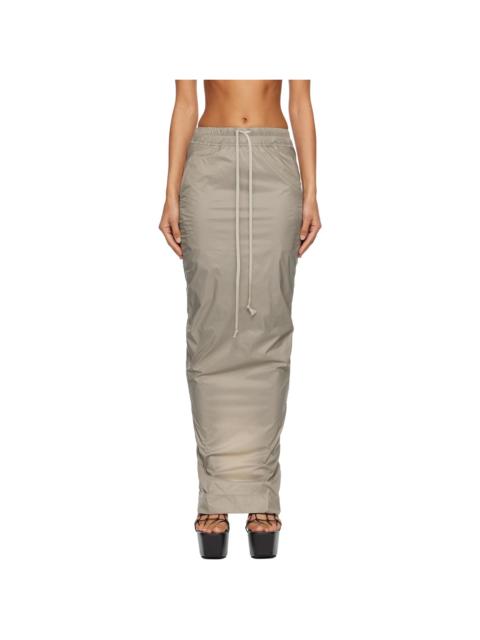 Rick Owens DRKSHDW Taupe Concordians Pull On Pillar Maxi Skirt