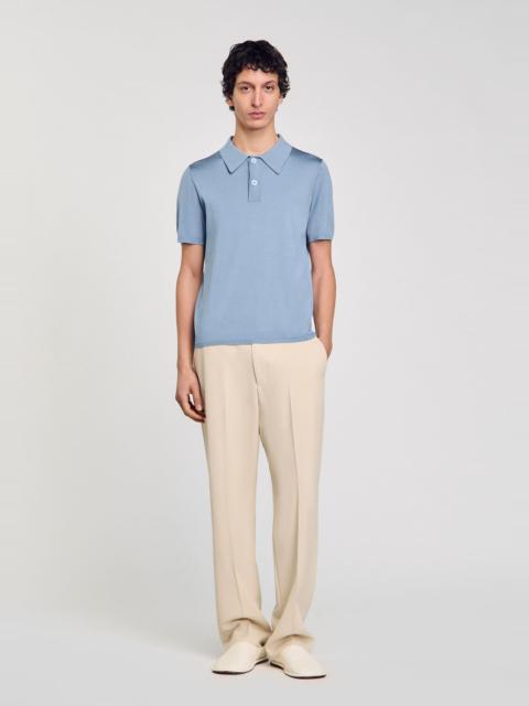 Sandro SHORT-SLEEVE KNITTED POLO SHIRT