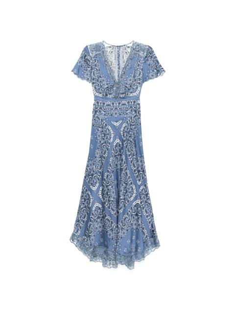 maje floral-print midi dress