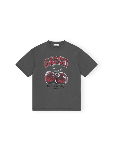 GREY FUTURE RELAXED CHERRY T-SHIRT
