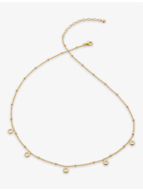 MONICA VINADER Mini Gem 18ct recycled yellow-gold plated vermeil sterling-silver and white topaz necklace