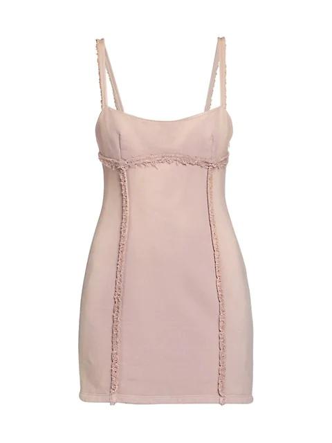 Off-White Laundry Fleece-Trim Minidress