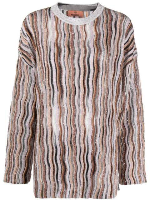 Missoni lurex-detail drop-shoulder jumper