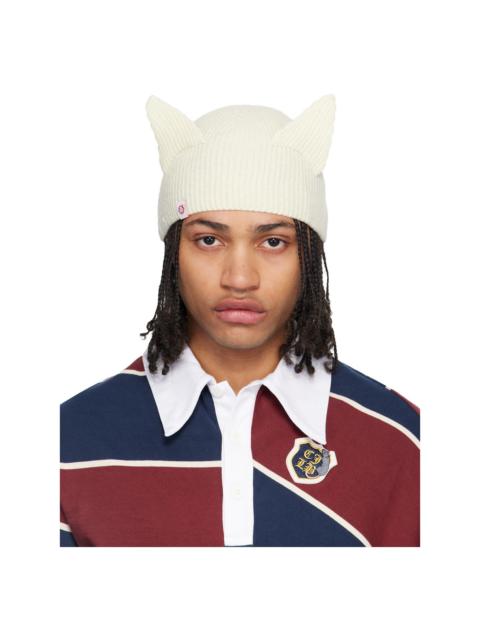 CHARLES JEFFREY LOVERBOY Off-White Ears Rib Beanie