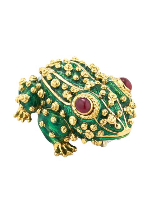 DAVID WEBB Ruby Green Frog Brooch