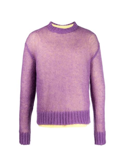 purl-knit two-tone jumper