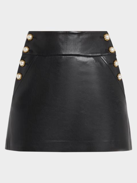 Alice + Olivia Donald Vegan Leather Mini Skirt