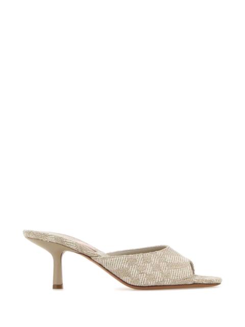 Burberry Embroidered Fabric Mules Lightbeige Sandali