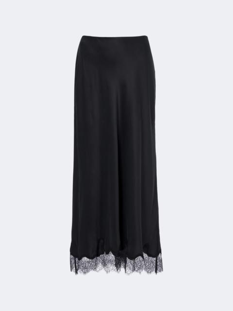 velvet Kristin lace-trimmed silk maxi skirt