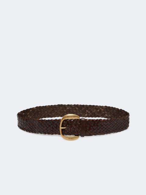 WEEKEND Max Mara Braided leather belt - DARK BROWN