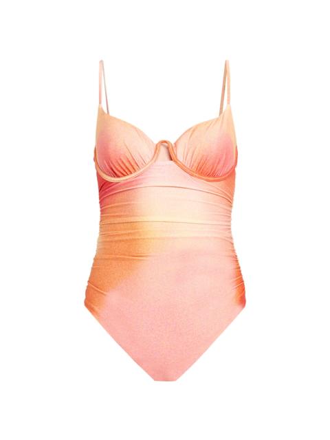 SIMKHAI Women's Laine Ruched One-Piece Swimsuit - Golden Hour Sunset