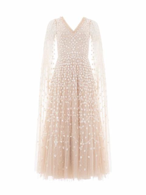 Needle & Thread Clover Cape Sleeve Ankle Gown