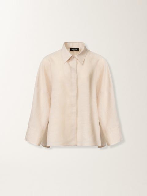 FABIANA FILIPPI Cropped shirt in natural linen canvas
