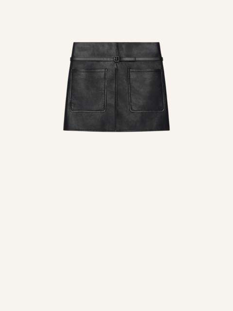 courrèges 2-POCKET LEATHER SKIRT