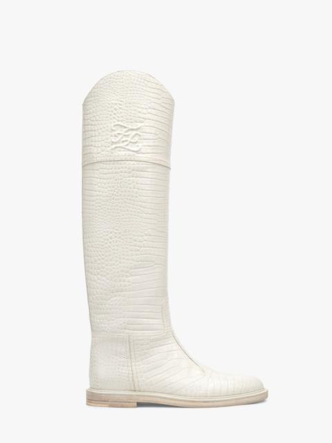 FENDI White leather boots