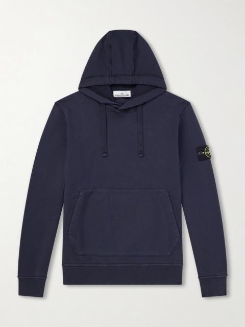 Stone Island Logo-Appliquéd Organic Cotton-Jersey Hoodie