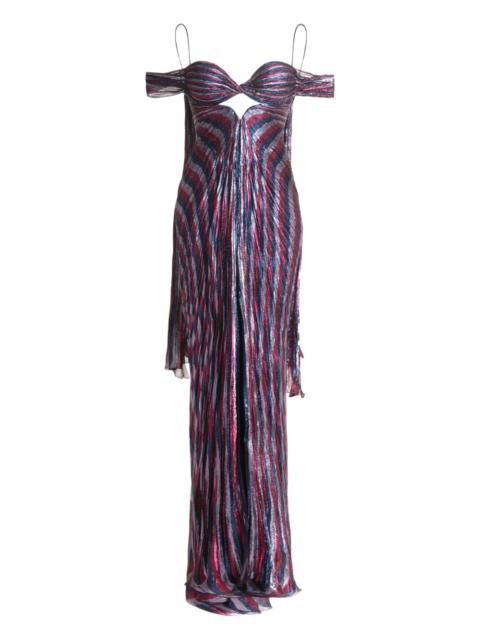 MARIA LUCIA HOHAN pleated lace-up gown