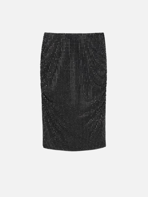 PINKO PENCIL SKIRT WITH RHINESTONES