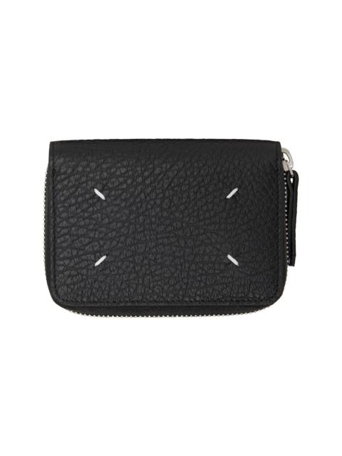 Maison Margiela Black Four Stitches Zip Wallet