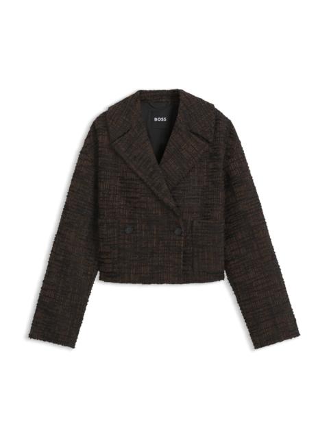 BOSS TEXTURED TWEED BLAZER IN A CROPPED STYLE
