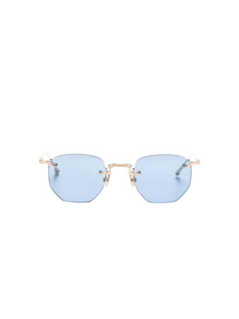 geometric-frame rimless sunglasses