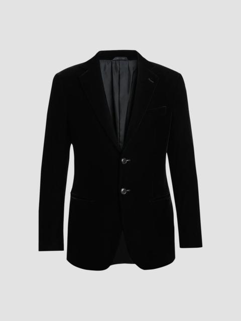 GIORGIO ARMANI Men's Velvet Single-Breasted Velvet Dinner Jacket - Black Beauty