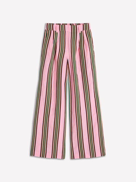 BODEN Kensington Linen Pants-Pink and Green Stripe