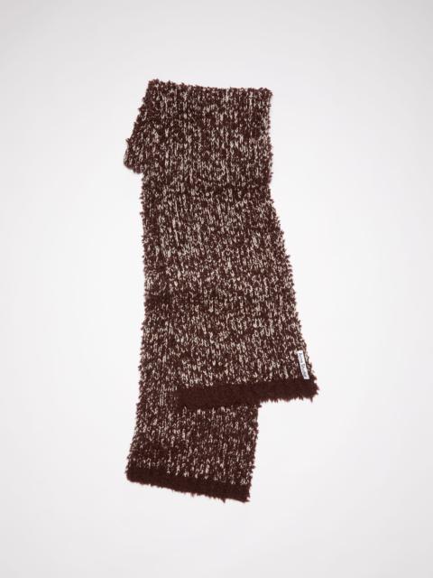 Tufted wool-blend scarf - Chocolate brown