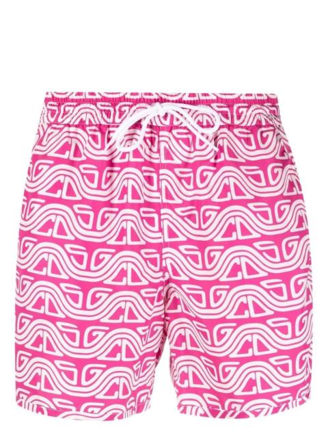 GCDS abstract-print swim shorts