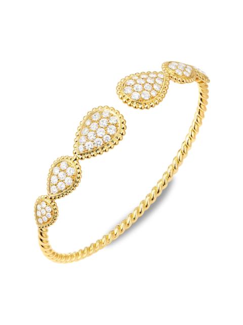 Boucheron Women's Serpent Bohème 18K Yellow Gold & 2.26 TCW Diamond Multiple-Motif Open Bangle Bracelet - Yell