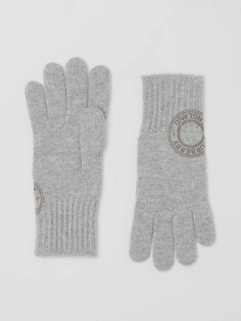 Burberry Logo Graphic Cashmere Blend Gloves