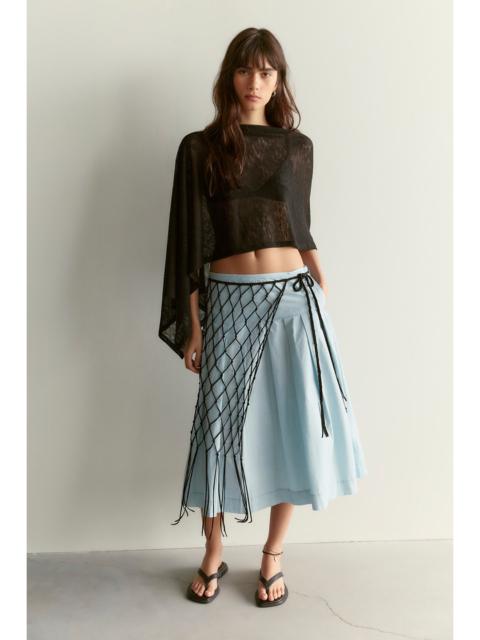 FREE PEOPLE We The Free Skipper Pleated Chino Midi Skirt