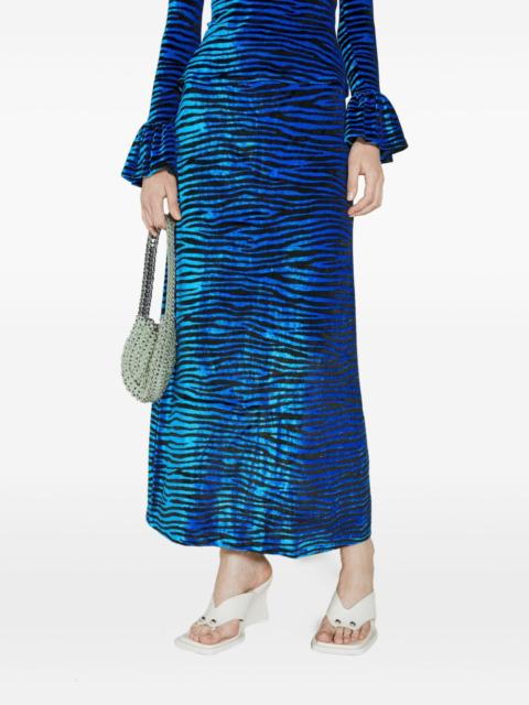 rabanne tiger-print maxi skirt