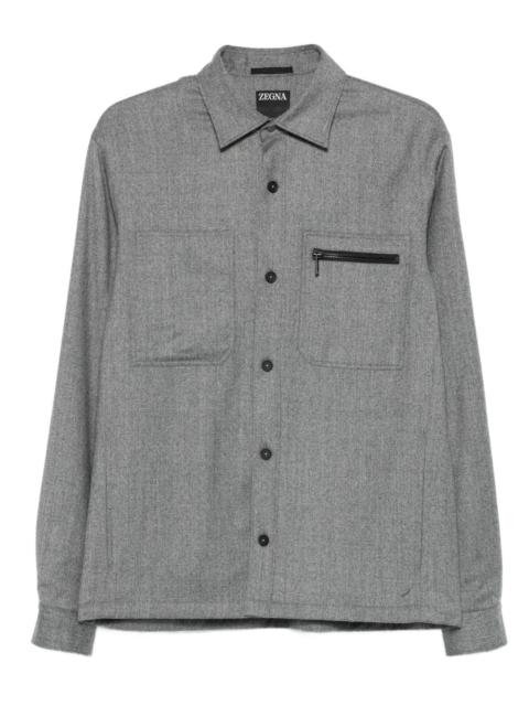 ZEGNA zip-fastening pocket shirt