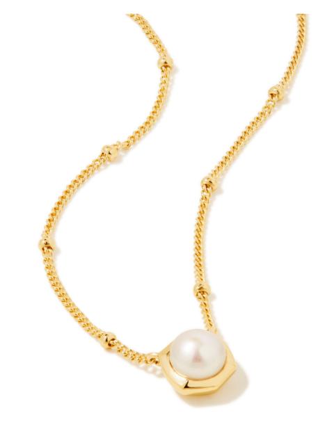 KENDRA SCOTT Davie Pearl 18k Gold Vermeil Pendant Necklace in Freshwater Cultured Pearl