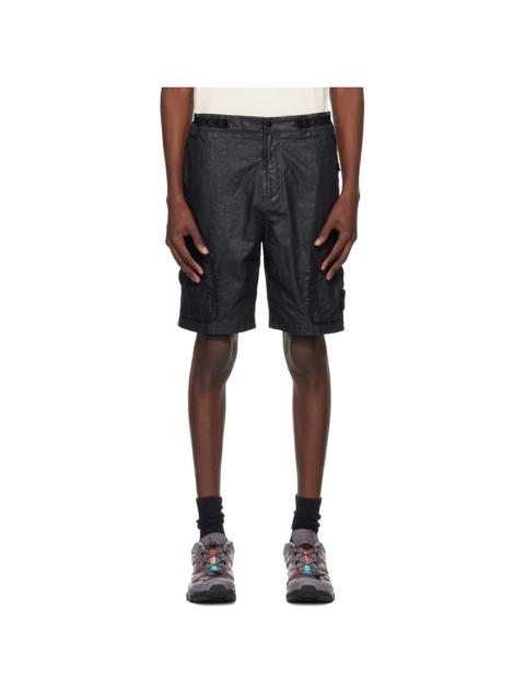 Stone Island Black Organic Look Nylon Panama-TC Shorts