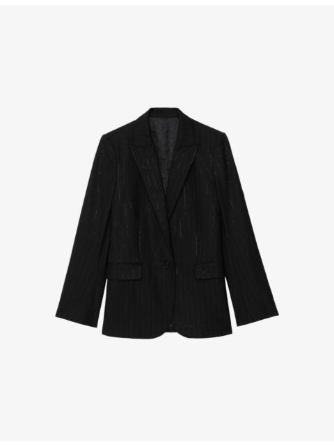 Zadig & Voltaire Valse Single-Breasted Woven Blazer