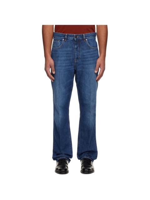 Givenchy Navy Washed Straight Leg Jeans