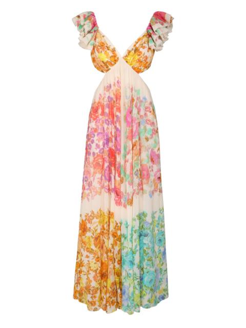 Zimmermann RAIE FRILL SHOULDER MIDI DRESS