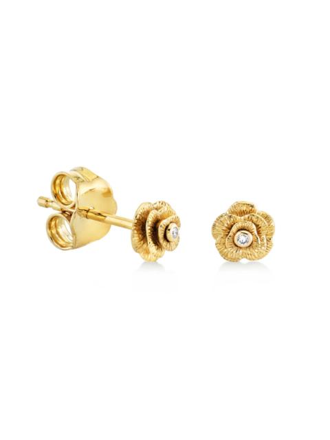SYDNEY EVAN Tiny Rose Studs - Pair