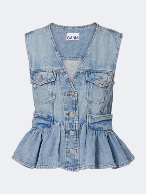 GANNI Peplum denim top