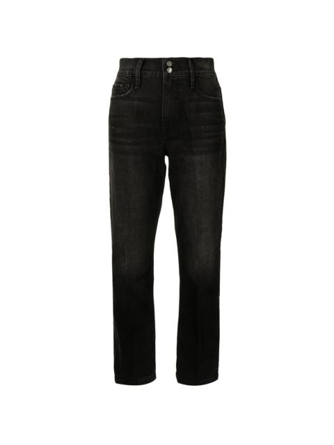 high-rise straight leg jeans