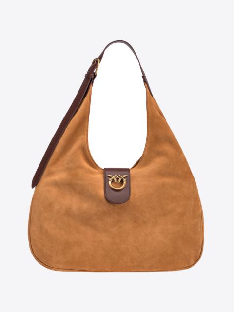 BIG HOBO BAG IN SUEDE AND LEATHER