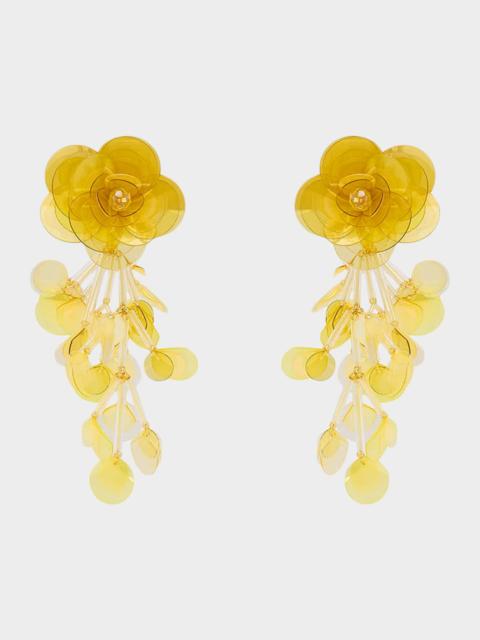 Oscar de la Renta Triple Drop Flower Earrings