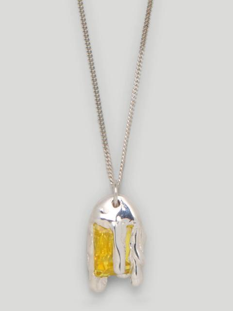 Palm Angels MELTING WAX YELLOW CHARM NECKLACE