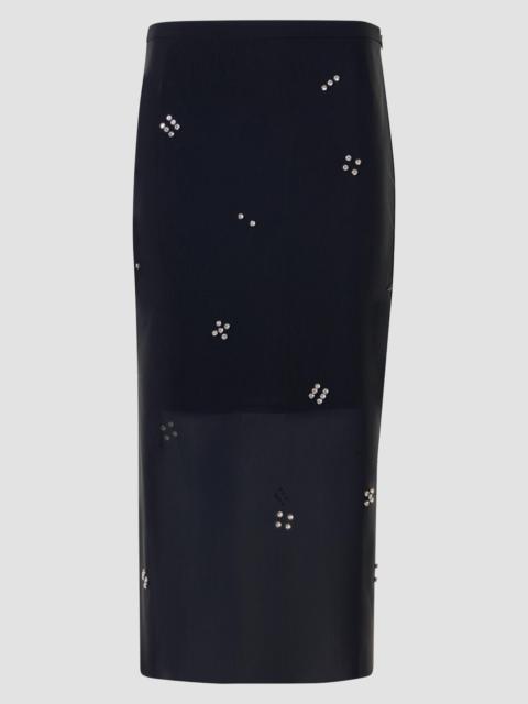 AKRIS Women's Diamond Dice Dot Pencil Midi Skirt - Black